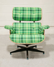 Load image into Gallery viewer, Plaid Lounge Chair and Ottoman
