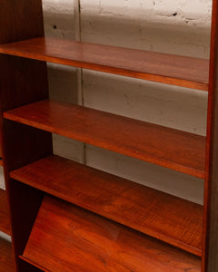 Vintage Teak Freestanding Shelving System, Denmark 1950