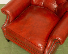 Load image into Gallery viewer, Vintage Tufted Leather Club Chair and Ottoman
