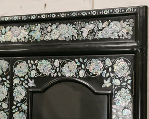 Black Mother of Pearl Curio Cabinet