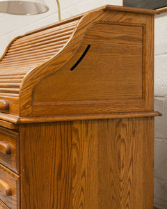 Antique Oak Roll Up Desk