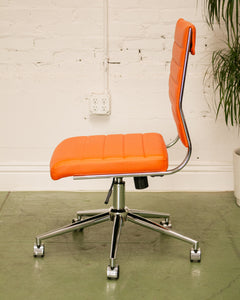 Orange Ribbed Office Chair