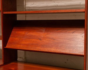 Vintage Teak Freestanding Shelving System, Denmark 1950