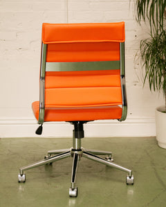 Orange Ribbed Office Chair