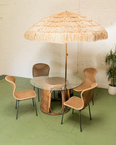 Vintage Outdoor Table with Umbrella