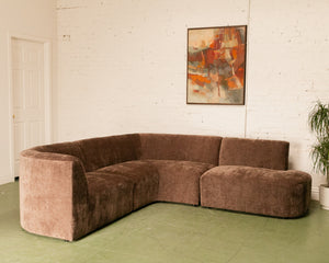 Bonnie 3 Piece Sectional Sofa in Napa Brown