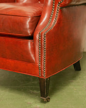 Load image into Gallery viewer, Vintage Tufted Leather Club Chair and Ottoman
