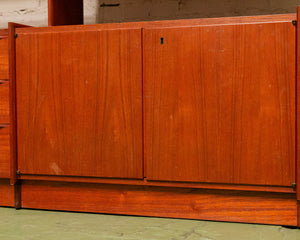 Vintage Teak Freestanding Shelving System, Denmark 1950