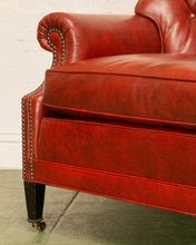 Load image into Gallery viewer, Vintage Tufted Leather Club Chair and Ottoman
