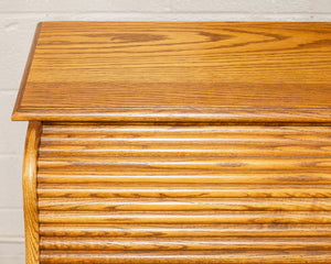 Antique Oak Roll Up Desk