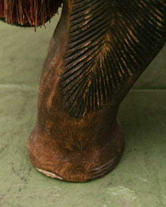 Carved Wood Elephant Pachyderm Stool Figure