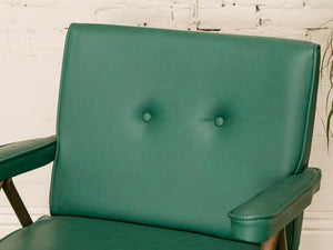 Vintage Turquoise and Metal Lounge Chair