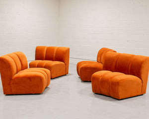 Burnt Orange Chic Circle Sofa