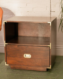 Walnut Campaign Nightstand