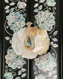 Black Mother of Pearl Curio Cabinet