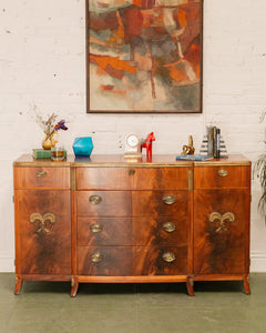 Early 20th Century Biedermeier Style Buffet with Brass Pulls