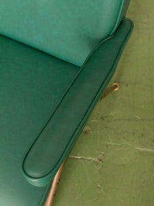 Vintage Turquoise and Metal Lounge Chair