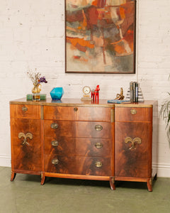 Early 20th Century Biedermeier Style Buffet with Brass Pulls