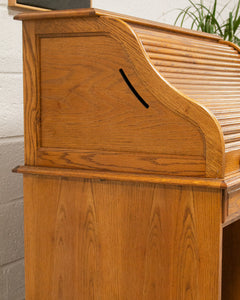 Antique Oak Roll Up Desk