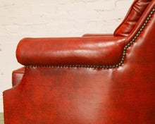 Load image into Gallery viewer, Vintage Tufted Leather Club Chair and Ottoman
