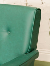 Load image into Gallery viewer, Vintage Turquoise and Metal Lounge Chair
