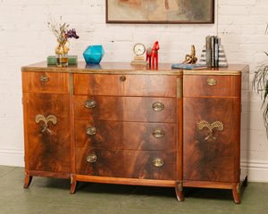 Early 20th Century Biedermeier Style Buffet with Brass Pulls