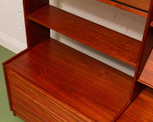 Vintage Teak Freestanding Shelving System, Denmark 1950