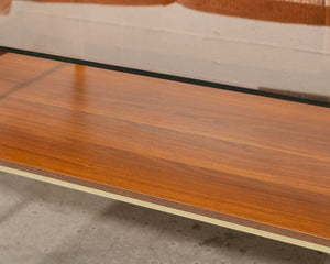 Smoked Glass Wood Rectangle Coffee Table