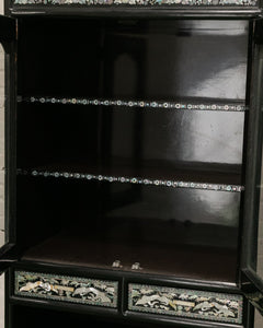 Black Mother of Pearl Curio Cabinet