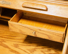 Load image into Gallery viewer, Antique Oak Roll Up Desk
