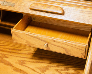 Antique Oak Roll Up Desk