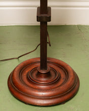 Load image into Gallery viewer, 1940’s Mahogany Floor Lamp with Wicker Shade
