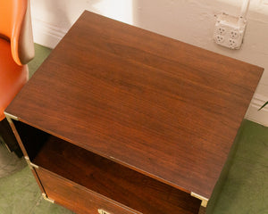 Walnut Campaign Nightstand