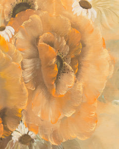 Floral Oil Painting in Orange