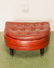 Load image into Gallery viewer, Vintage Tufted Leather Club Chair and Ottoman
