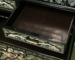 Black Mother of Pearl Curio Cabinet