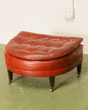 Load image into Gallery viewer, Vintage Tufted Leather Club Chair and Ottoman
