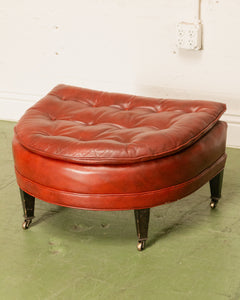 Vintage Tufted Leather Club Chair and Ottoman