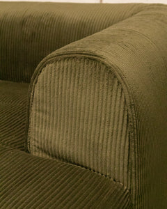 Caprese Sectional Sofa in Green Corduroy