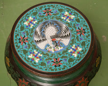 Load image into Gallery viewer, Vintage Chinese Cloisonne Chinoiserie Plant Stand Jardiniere
