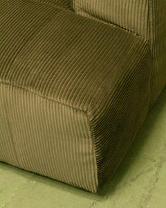 Caprese Sectional Sofa in Green Corduroy