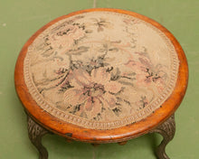 Load image into Gallery viewer, Victorian Footstool with Cast Iron Legs
