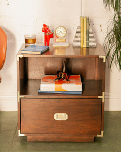 Walnut Campaign Nightstand