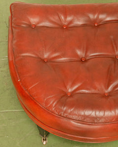 Vintage Tufted Leather Club Chair and Ottoman