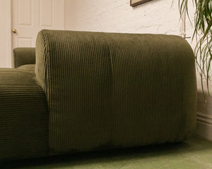 Caprese Sectional Sofa in Green Corduroy