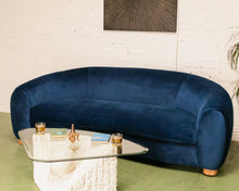 Load image into Gallery viewer, Electric Blue Curved Back Sofa
