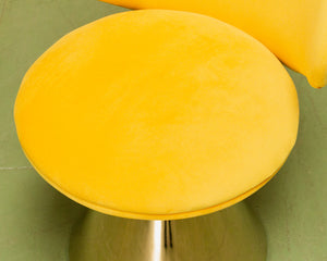 Sunny Yellow Velvet Pedestal Chair