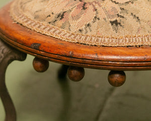 Victorian Footstool with Cast Iron Legs