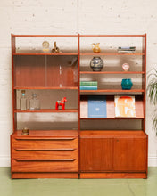 Load image into Gallery viewer, Vintage Teak Freestanding Shelving System, Denmark 1950
