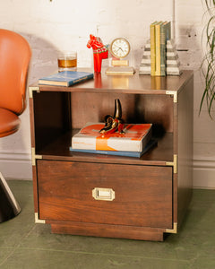 Walnut Campaign Nightstand